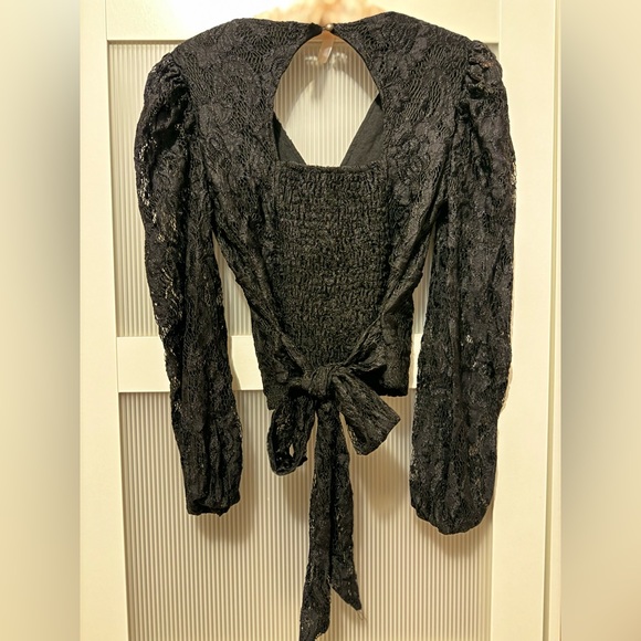 ANTHROPOLOGY BLACK LACE TOP - Picture 2 of 4